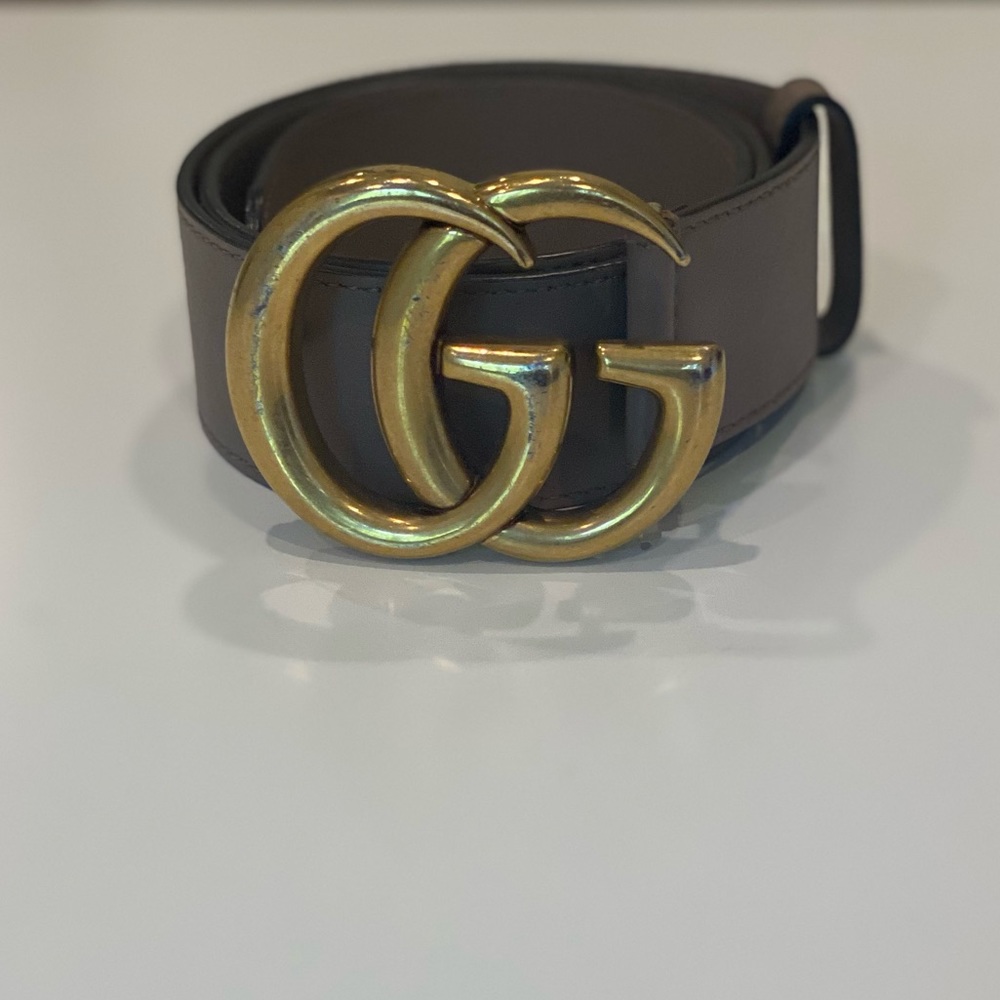 Gucci belt tan and gold